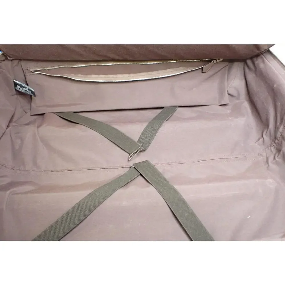 Hermes Vintage Suitcase Carry-On Acapulco Brown Rolling Bag Travel Luggage Rare